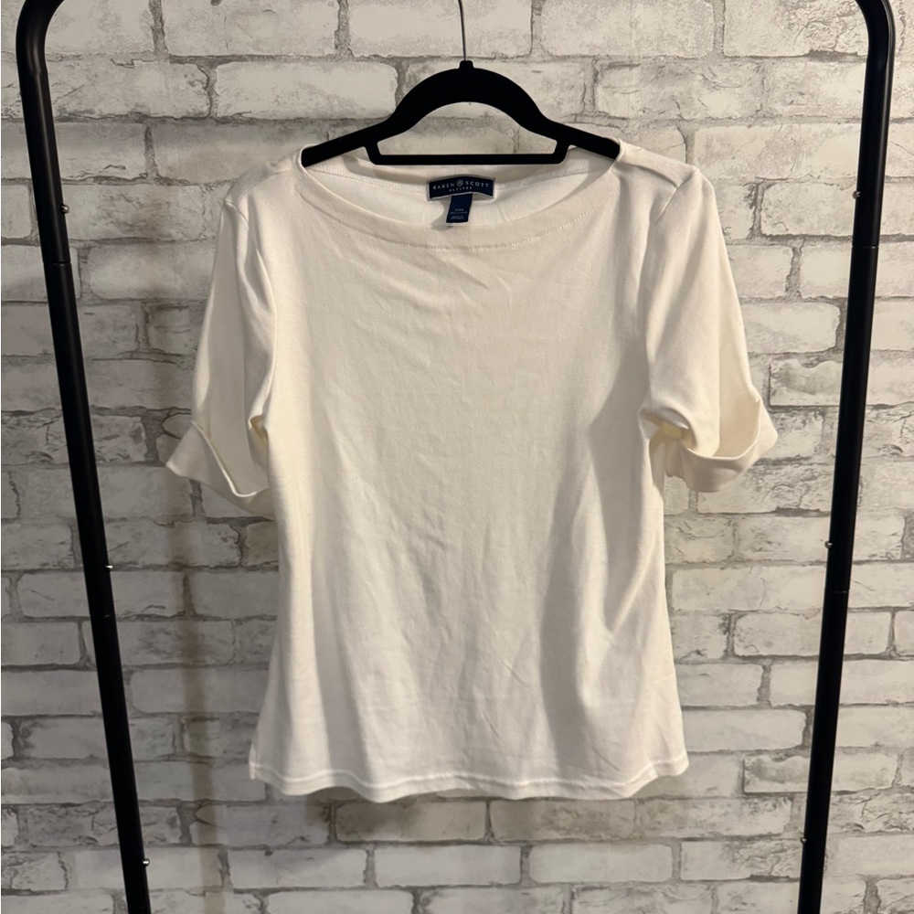 Karen Scott White Short Sleeve Tee